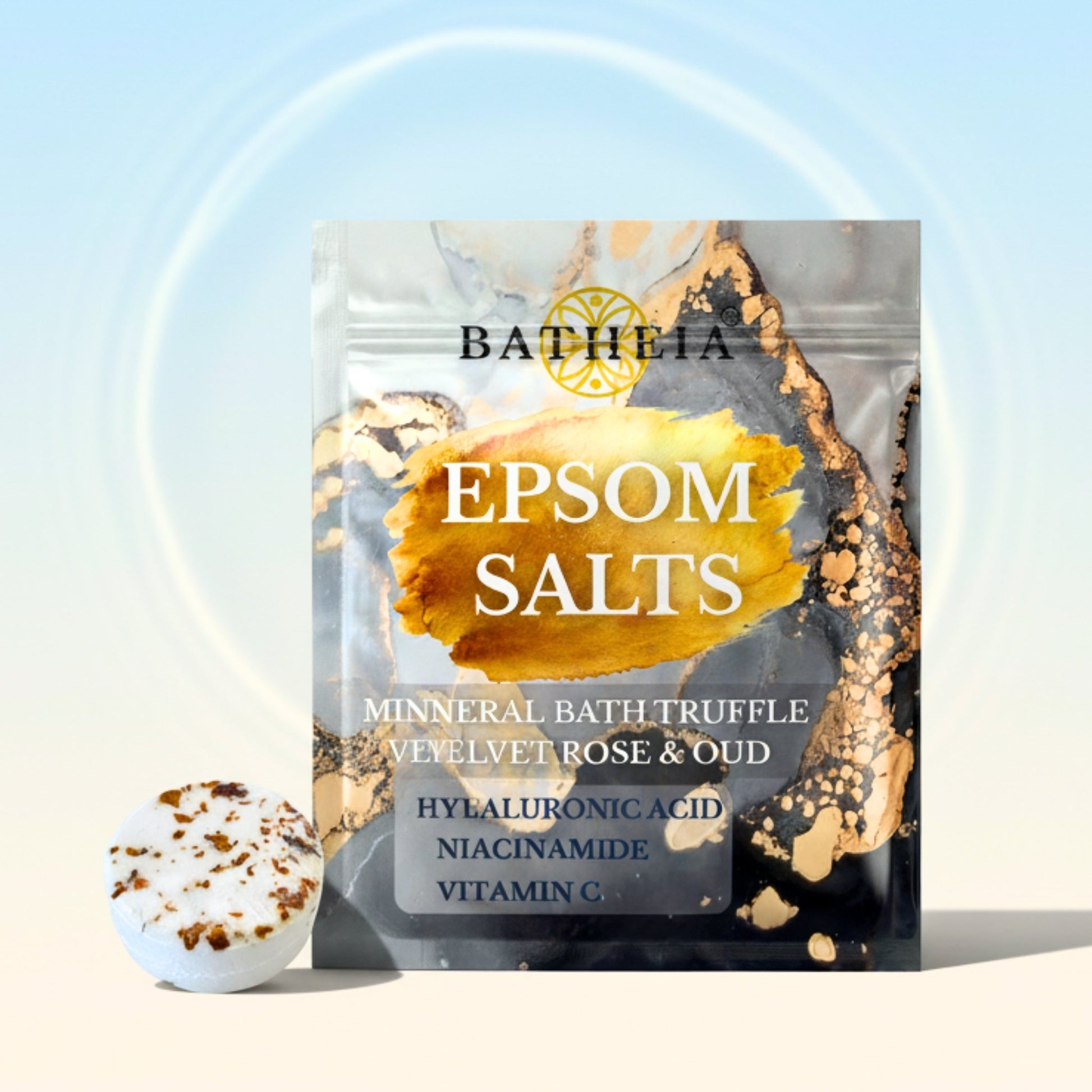 BATHEIA Barrier Support Rose Truffle – Mineral Bath Soak with Epsom Salt, Hyaluronic Acid, Niacinamide & Vitamin C_Main