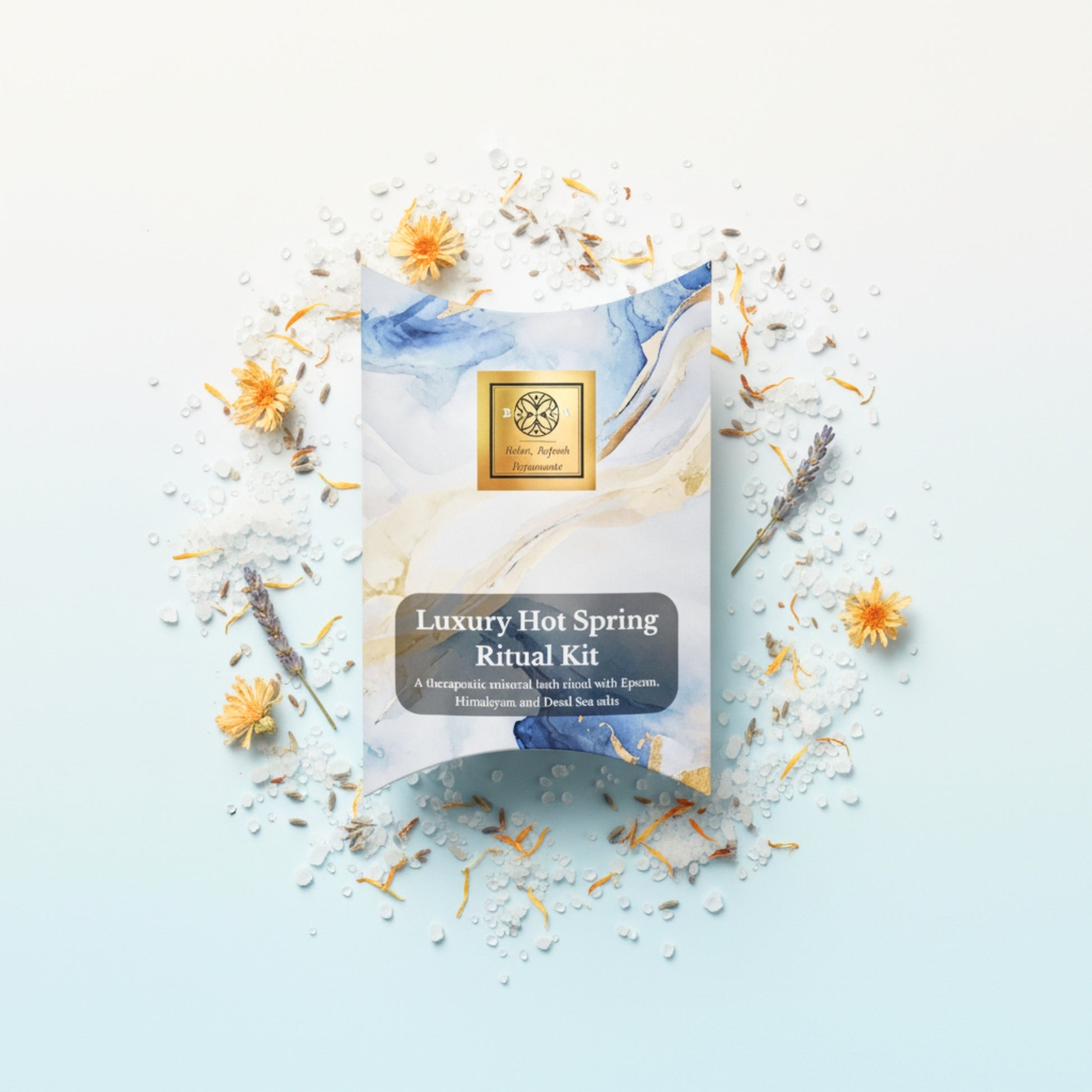 BATHEIA Bath Salts Travel Kit | Single-Use Mineral Soak with Epsom, Dead Sea & Himalayan Salts – Infused with Niacinamide & Vitamin B5