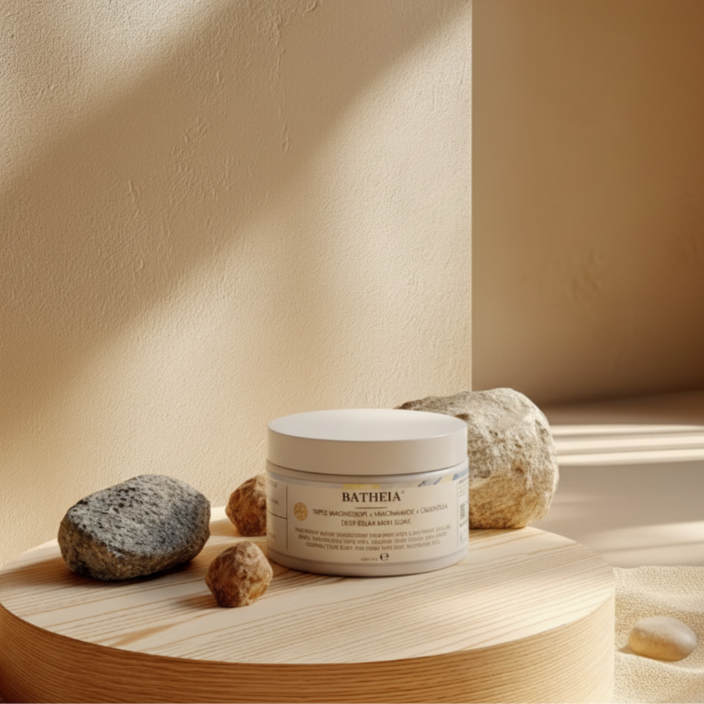 BATHEIA Epsom Bath Salts with Niacinamide & Vitamin B5 – Dead Sea & Himalayan Pink Salt Soak