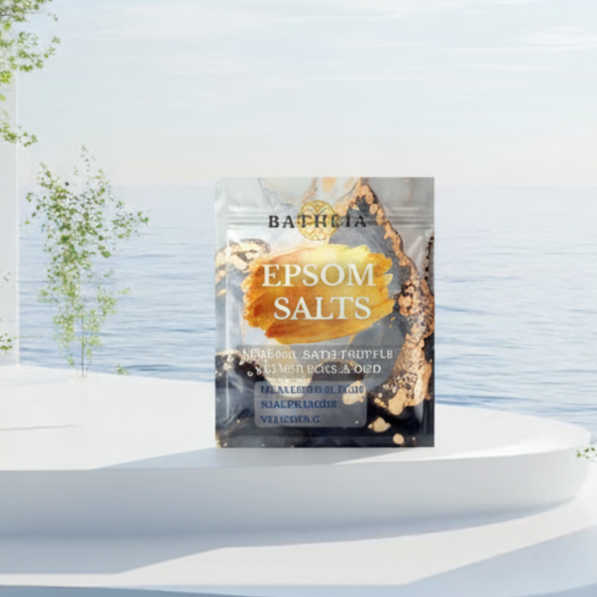BATHEIA Epsom Bath Truffle with Hyaluronic Acid, Niacinamide & Vitamin C – Mineral-Rich Bath Soak for Soft Skin, Velvet Rose & Oud Scent