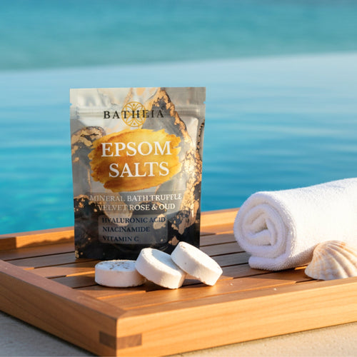 BATHEIA Barrier Support Rose Truffle – Mineral Bath Soak with Epsom Salt, Hyaluronic Acid, Niacinamide & Vitamin C_Ocean